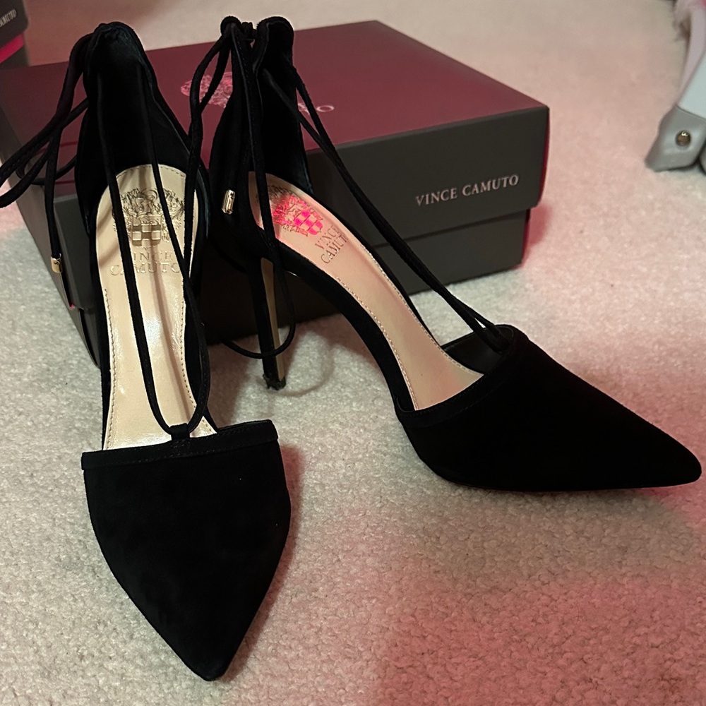 Vince Camuto Black Suede Heels